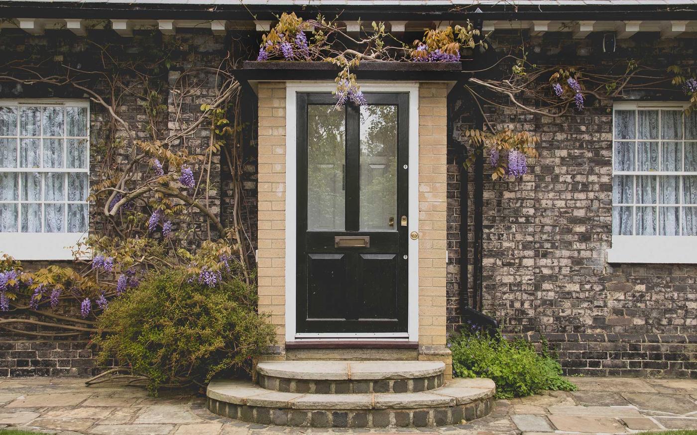 Door of brick house.