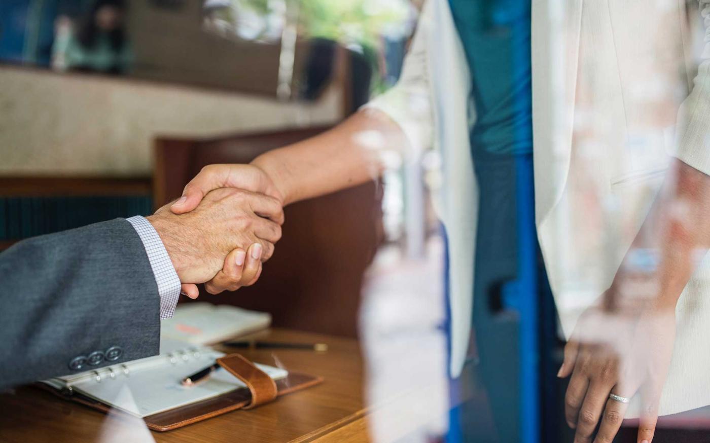 Business handshake.
